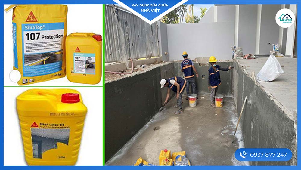 Thi công chống thấm ngược bằng vật liệu Sika