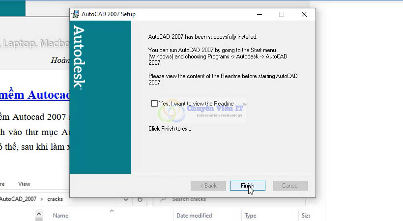 Cài đặt đã hoàn tất.