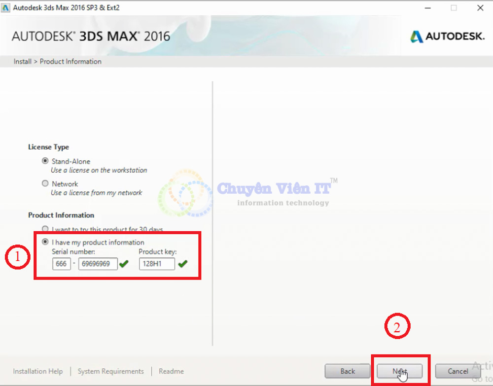 Nhập Serial Number