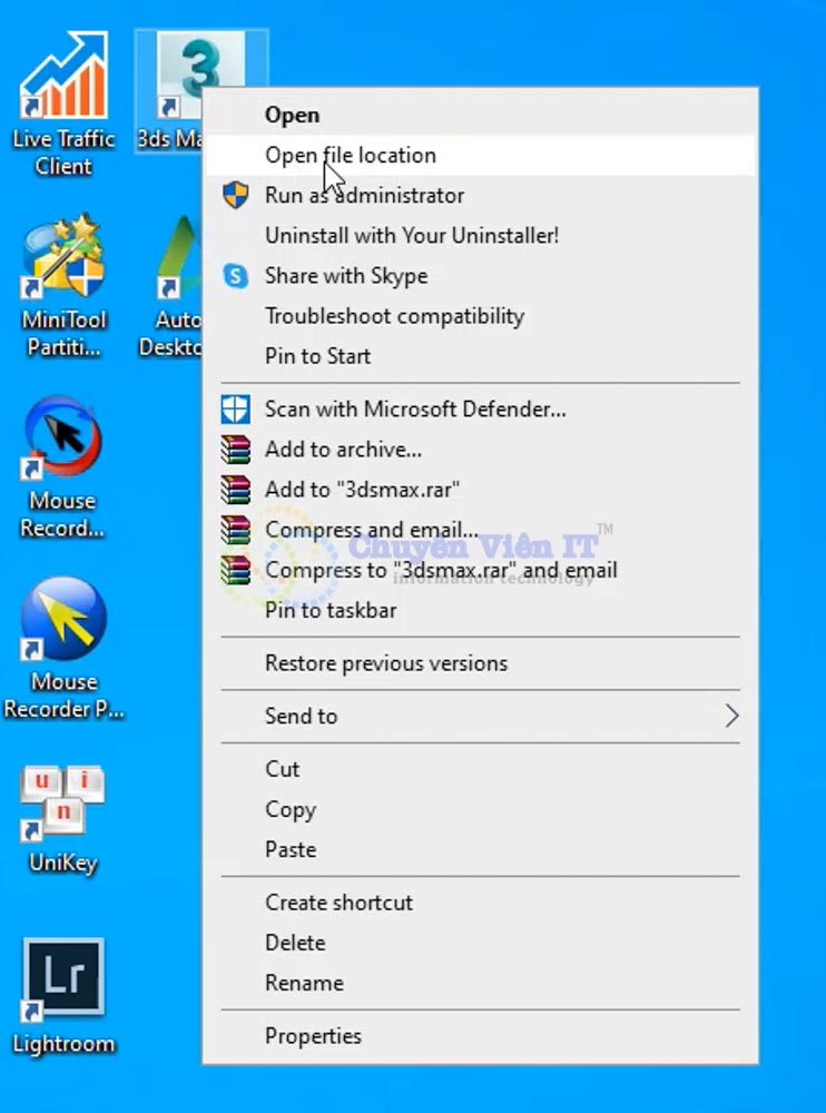 Chọn vào Open File