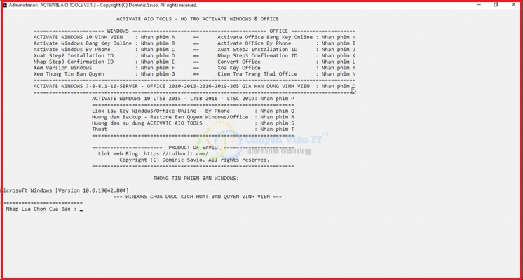 Ấn phím O (chữ cái) để gia hạn dùng bản quyền vĩnh viễn.