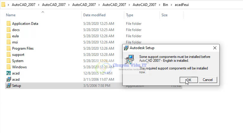 cài đặt autocad 2007 trên win 7
